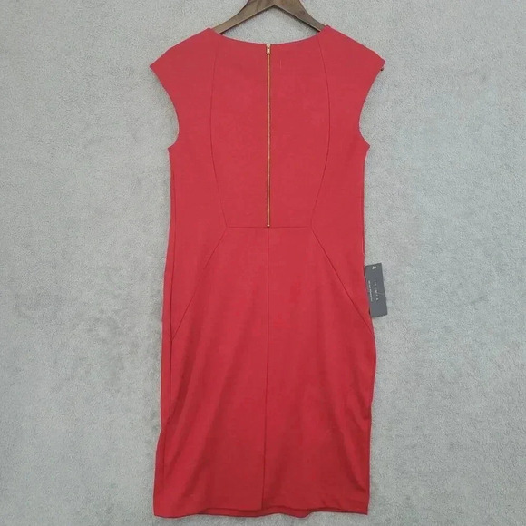 NWT The Limited Red Sheath Dress 8 With Cap Sleeves & Back Zip Closure 18CT - Picture 2 of 8
